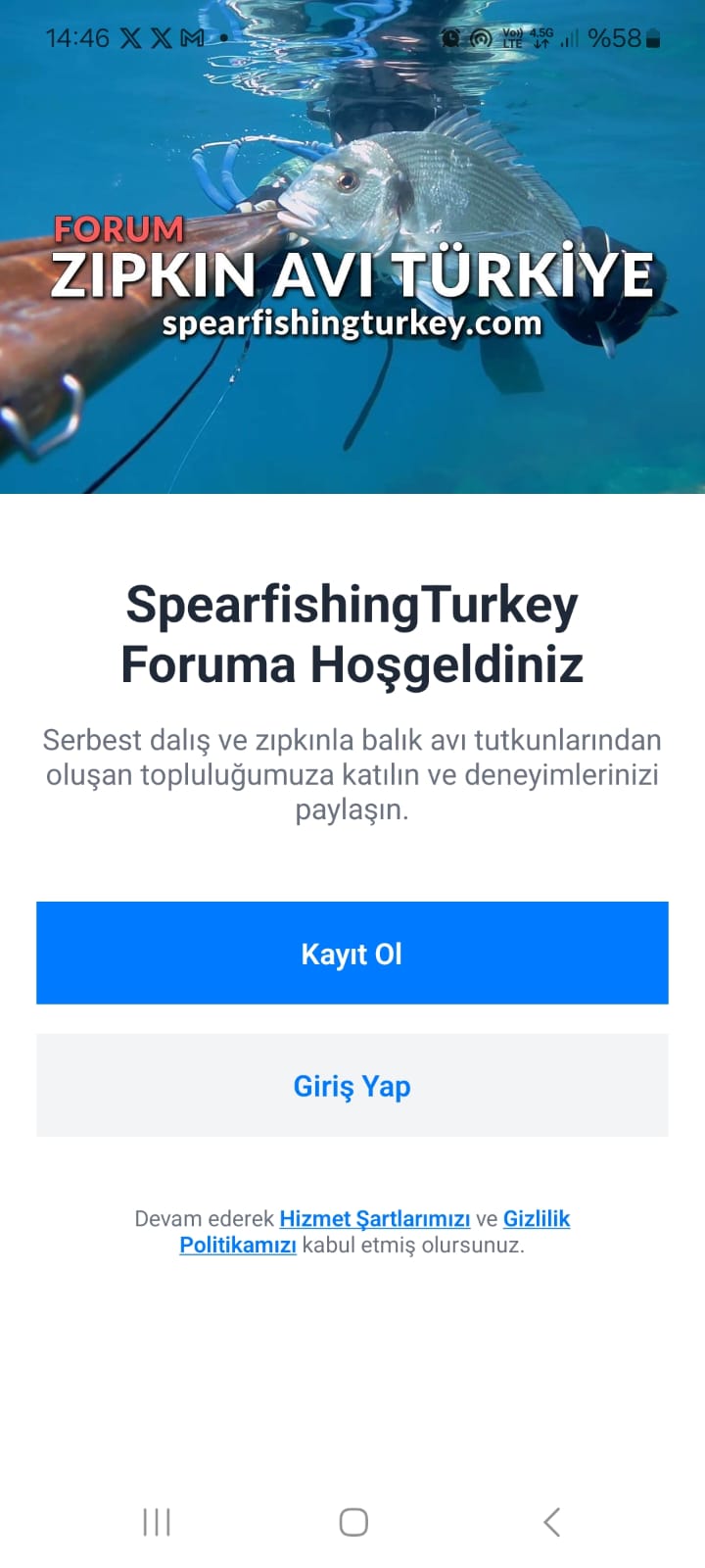 Karşılama ve giriş ekranı