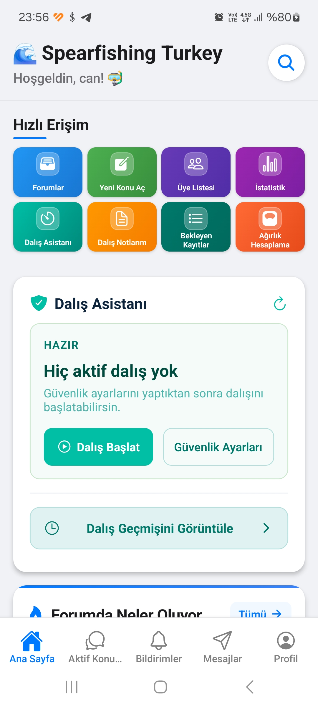 Ana sayfa ve hızlı erişim